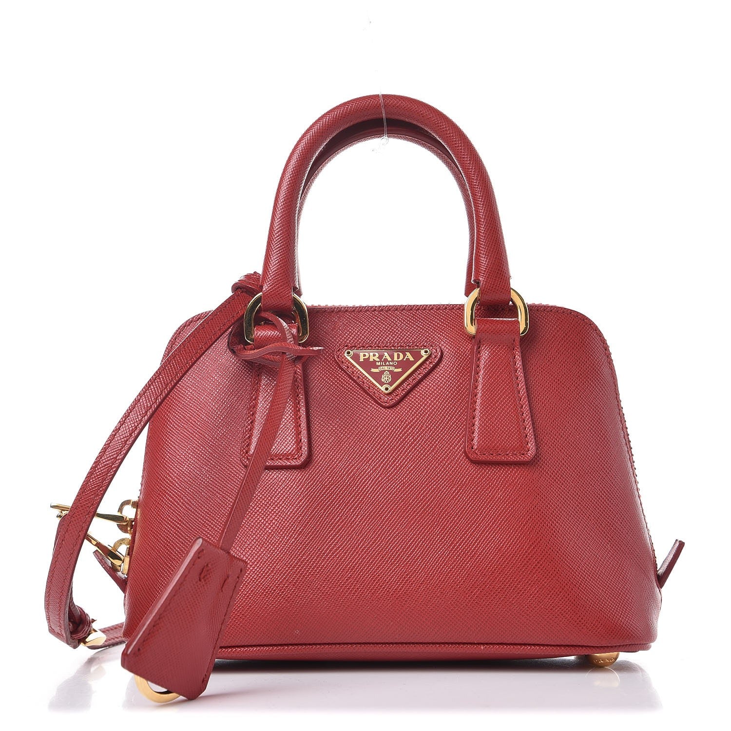 Prada Saffiano Lux Mini Promenade Tote Fuoco 2 of 26