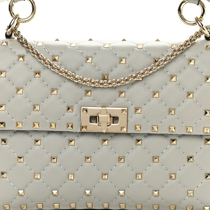 Valentino Garavani Nappa Medium Rockstud Spike Shoulder Bag Opal Grey 7 of 12