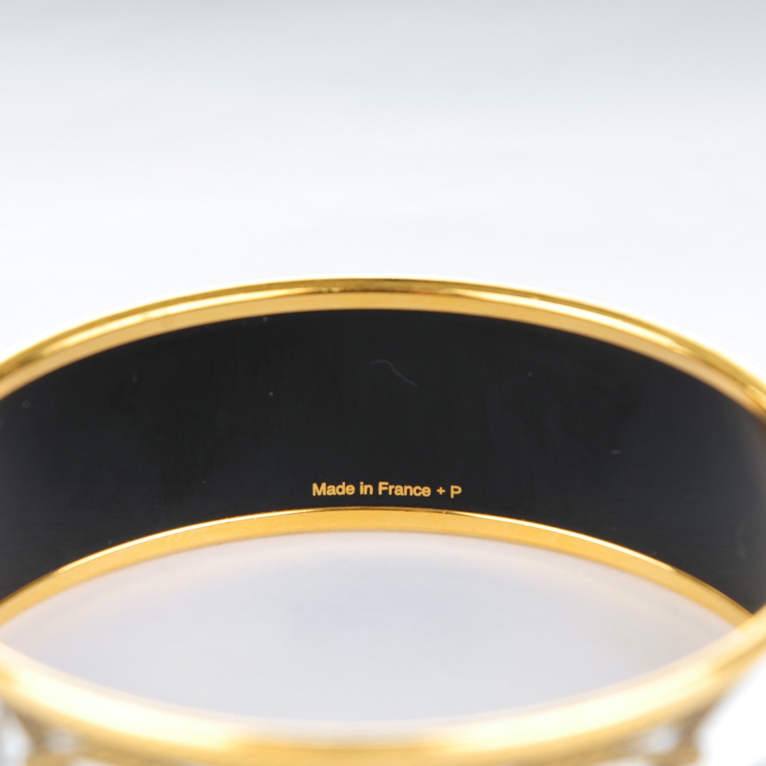 Hermes Enamel Printed Wide Grand Apparat Bracelet White 65 4 of 5