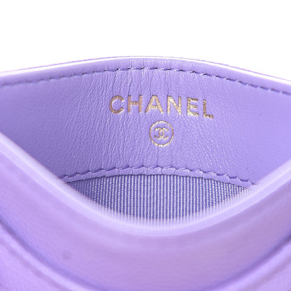 Chanel Caviar Quilted Card Holder Purple 5 of 8