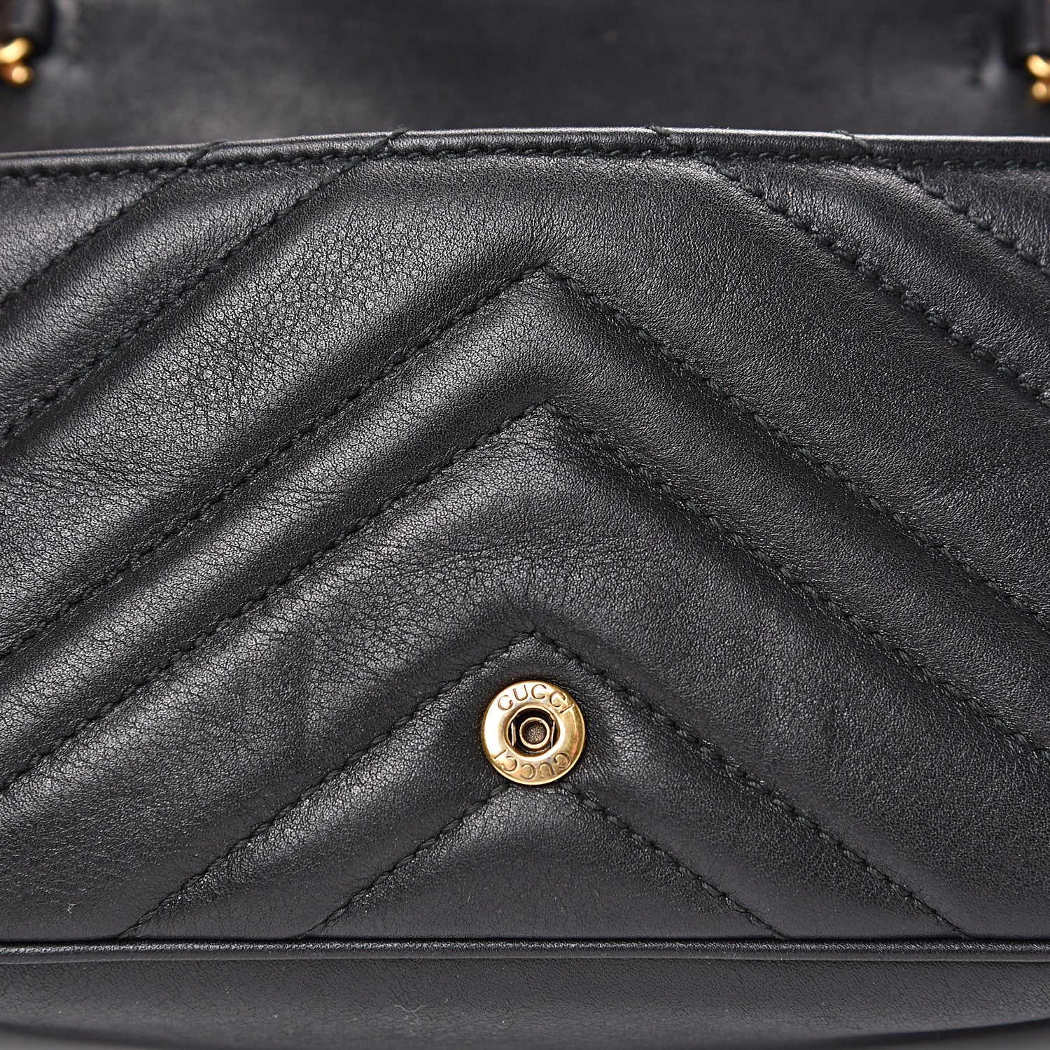 Gucci Calfskin Matelasse Super Mini GG Marmont Shoulder Bag Black 12 of 13