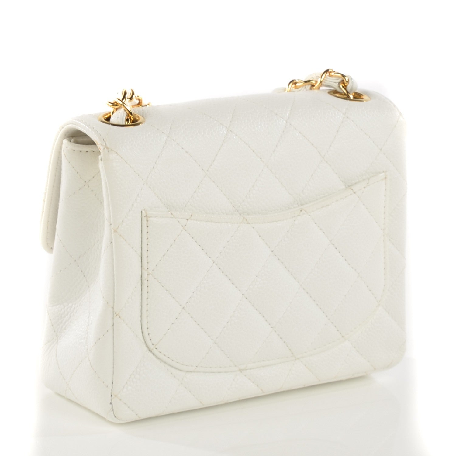 Chanel Caviar Quilted Mini Square Flap White 3 of 9