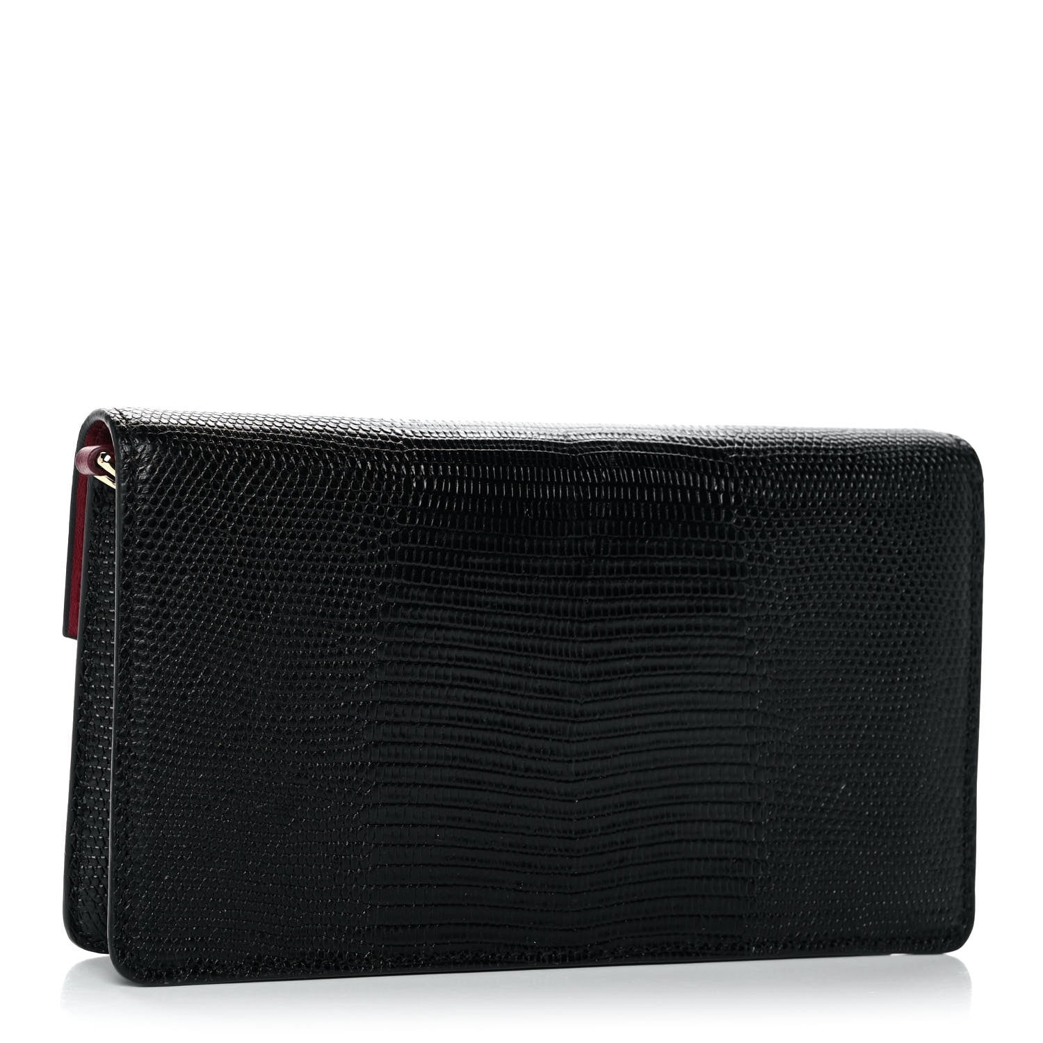 Dolce & Gabbana Calfskin Iguana Embossed Lucia Clutch Black 4 of 12