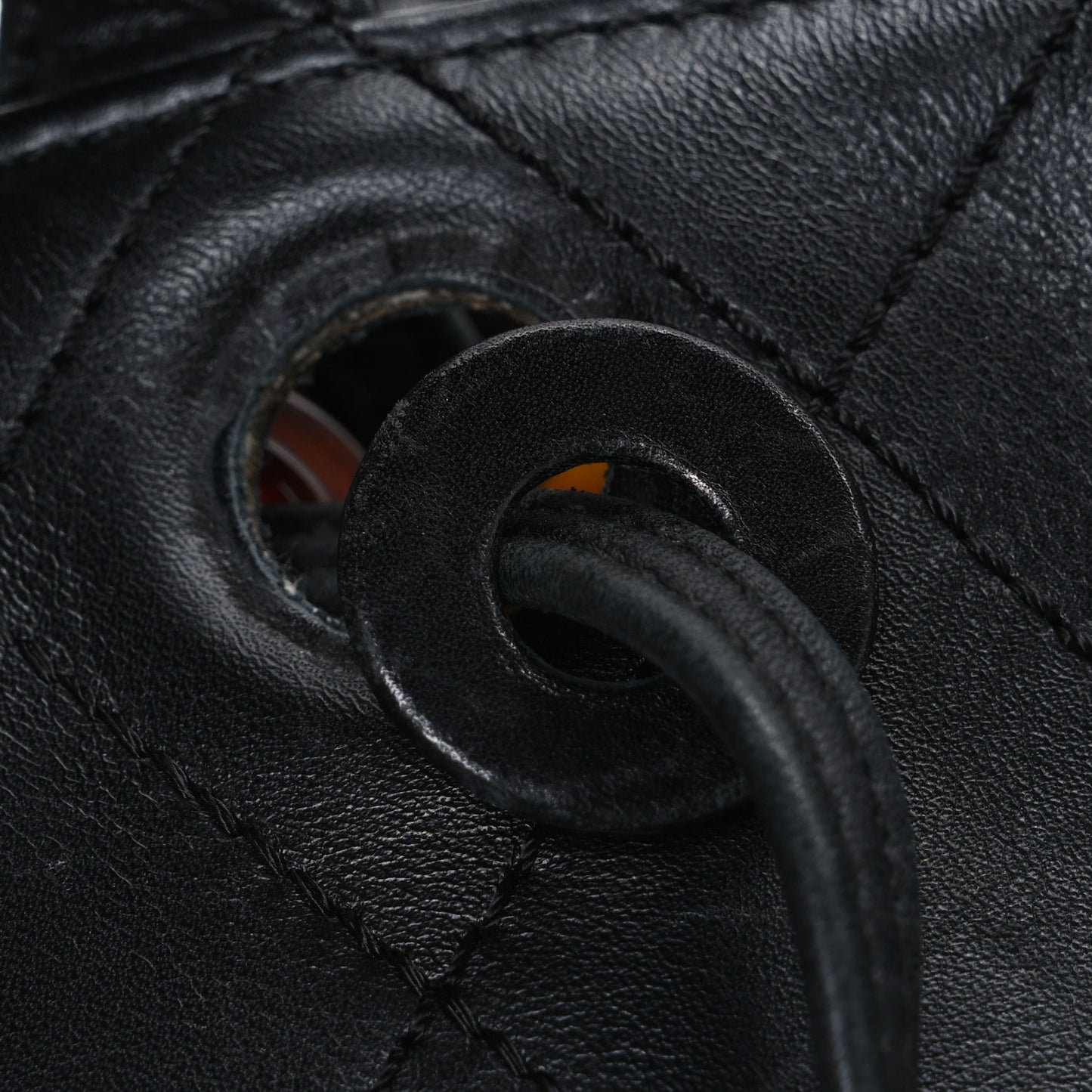 Lambskin Diamond Stitched Shoulder Bag Black