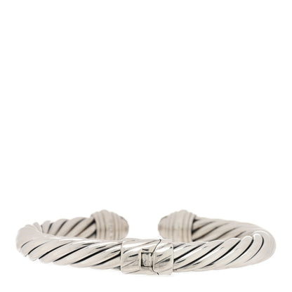 David Yurman Sterling Silver Diamond 10mm Cable Classics Pave Hinged Bracelet 2 of 3
