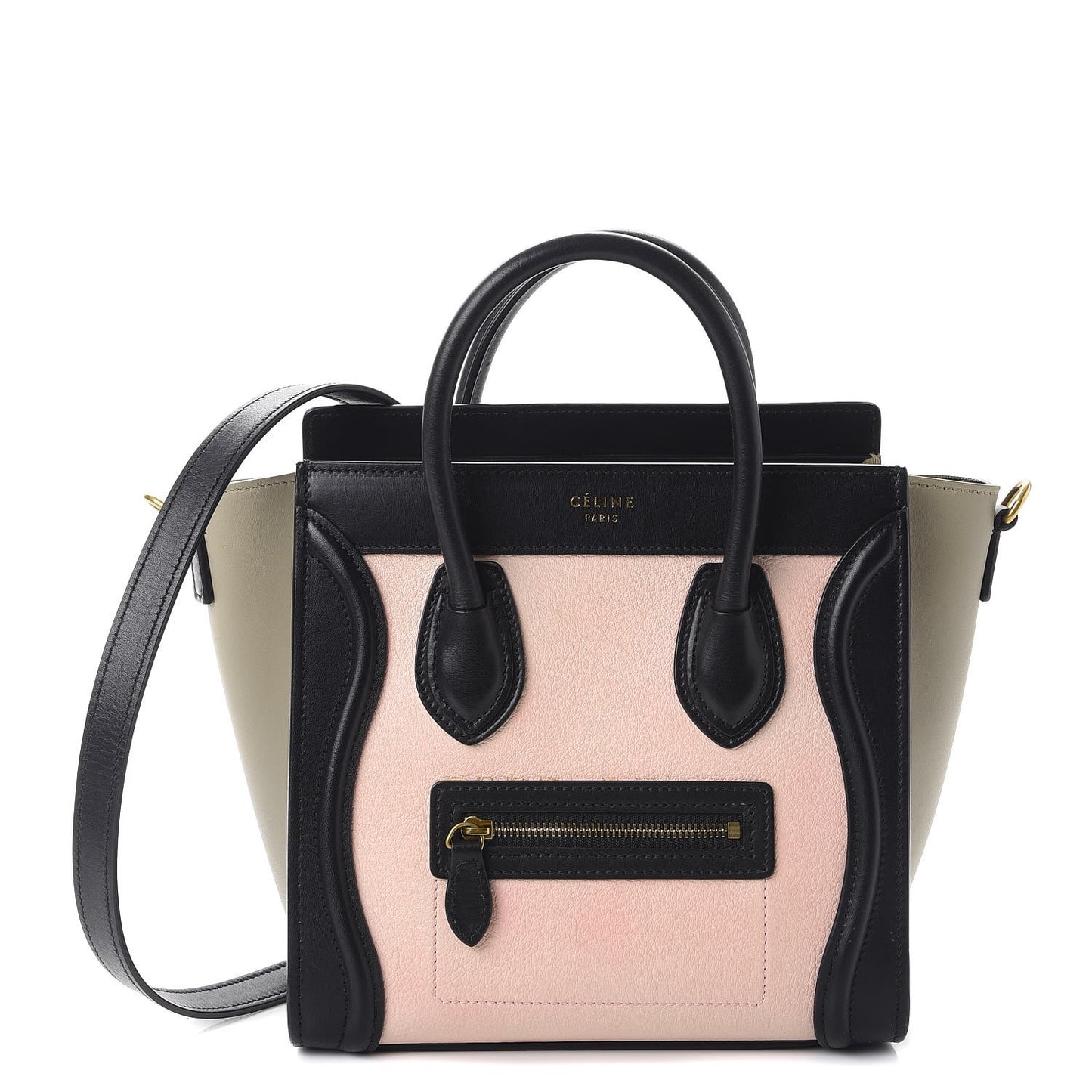 Smooth Drummed Calfskin Nano Tri-Color Luggage Light Rose