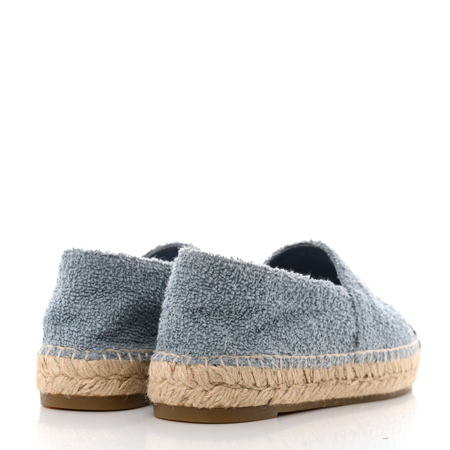 Fabric Grosgrain CC Espadrilles 38 Blue Light Gray Black