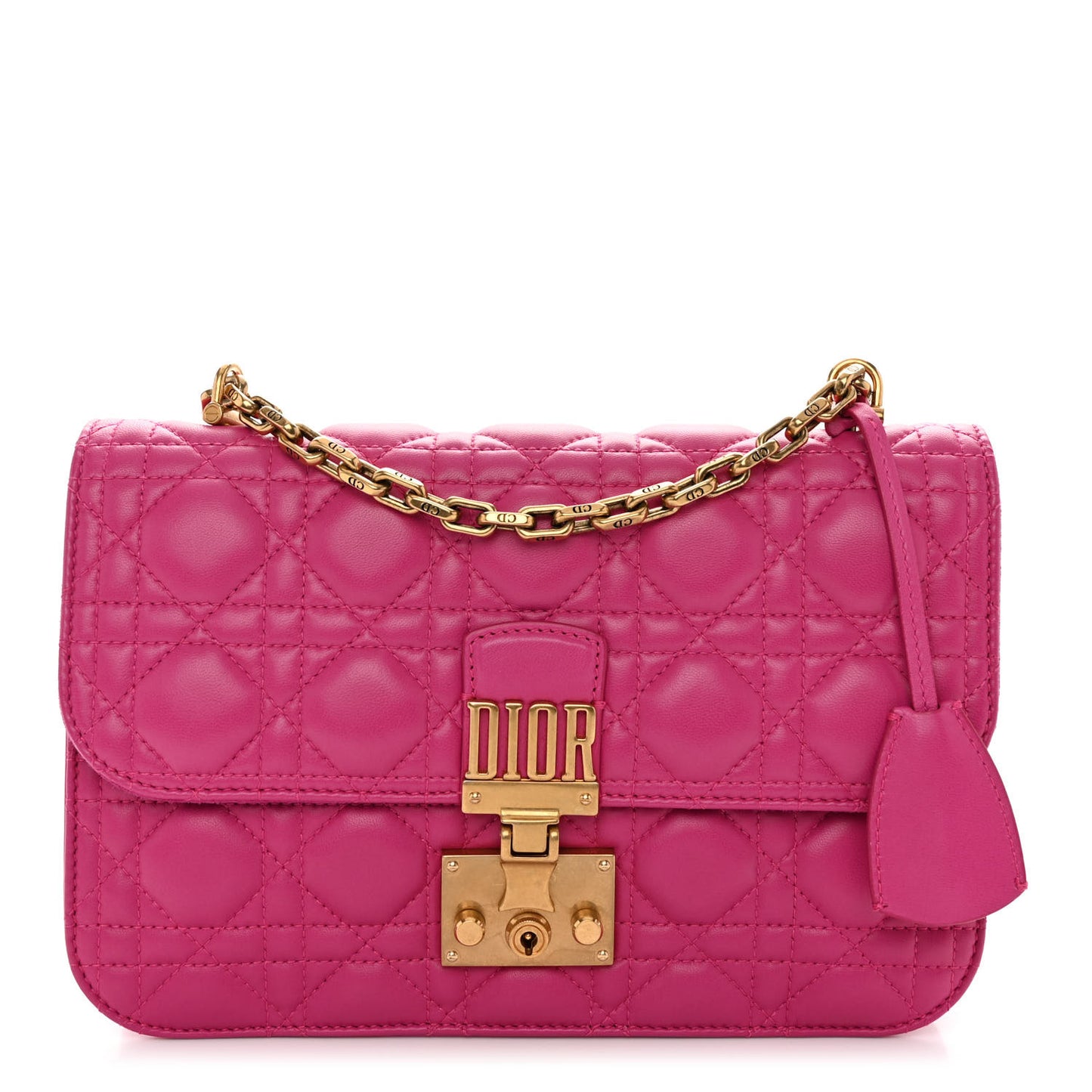 Lambskin Cannage Large Dioraddict Flap Fuchsia