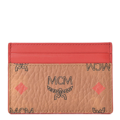 MCM Skyoptic Visetos Spectrum Diamond Card Case Cognac 1 of 7
