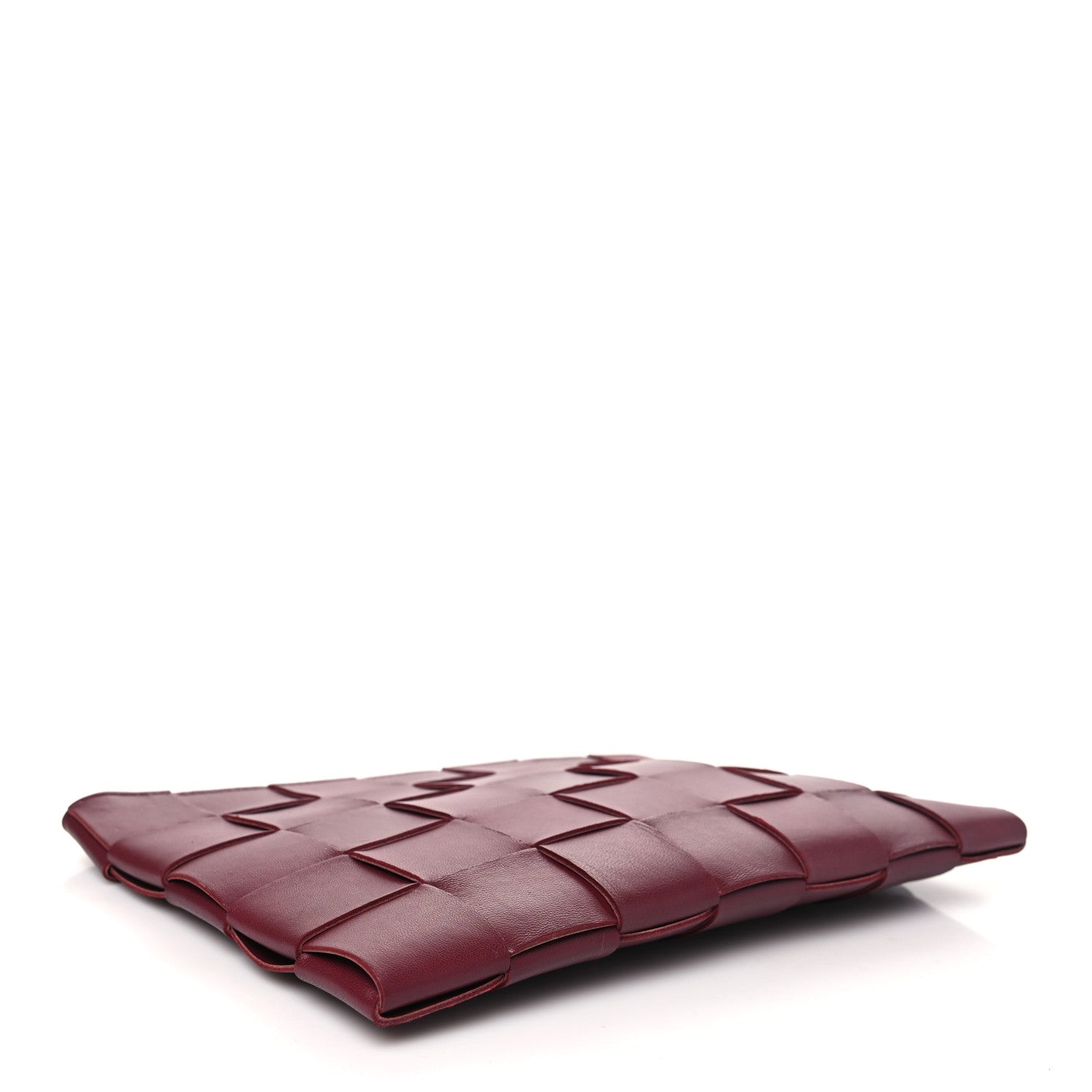 Bottega Veneta Nappa Maxi Intrecciato Cassette Flat Zip Medium Pouch Bordeaux 4 of 7