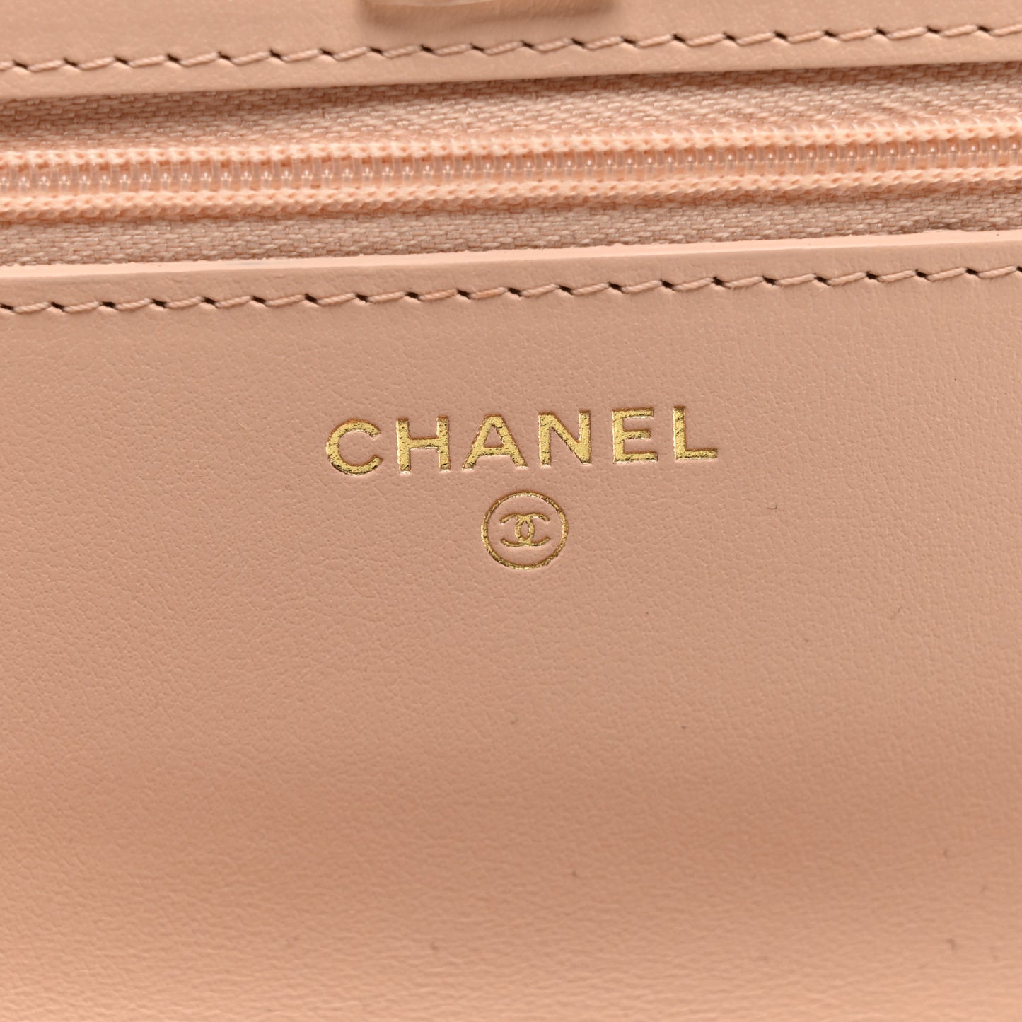 Caviar Quilted Bow Wallet On Chain WOC Light Beige