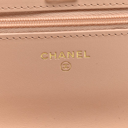 Chanel Caviar Quilted Bow Wallet On Chain WOC Light Beige 6 of 11