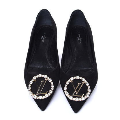 Louis Vuitton Suede Madeleine Flat 38.5 Black 5 of 14