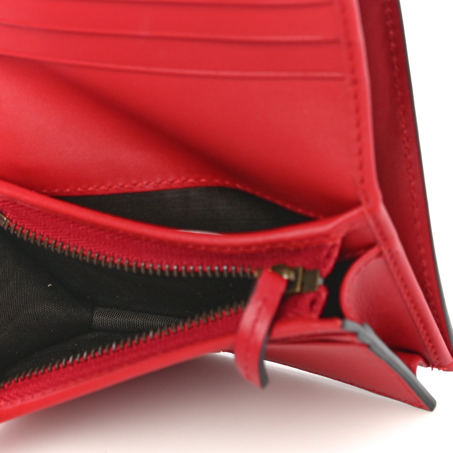 GG Supreme Monogram Cherry Embellished Card Case Wallet Hibiscus Red