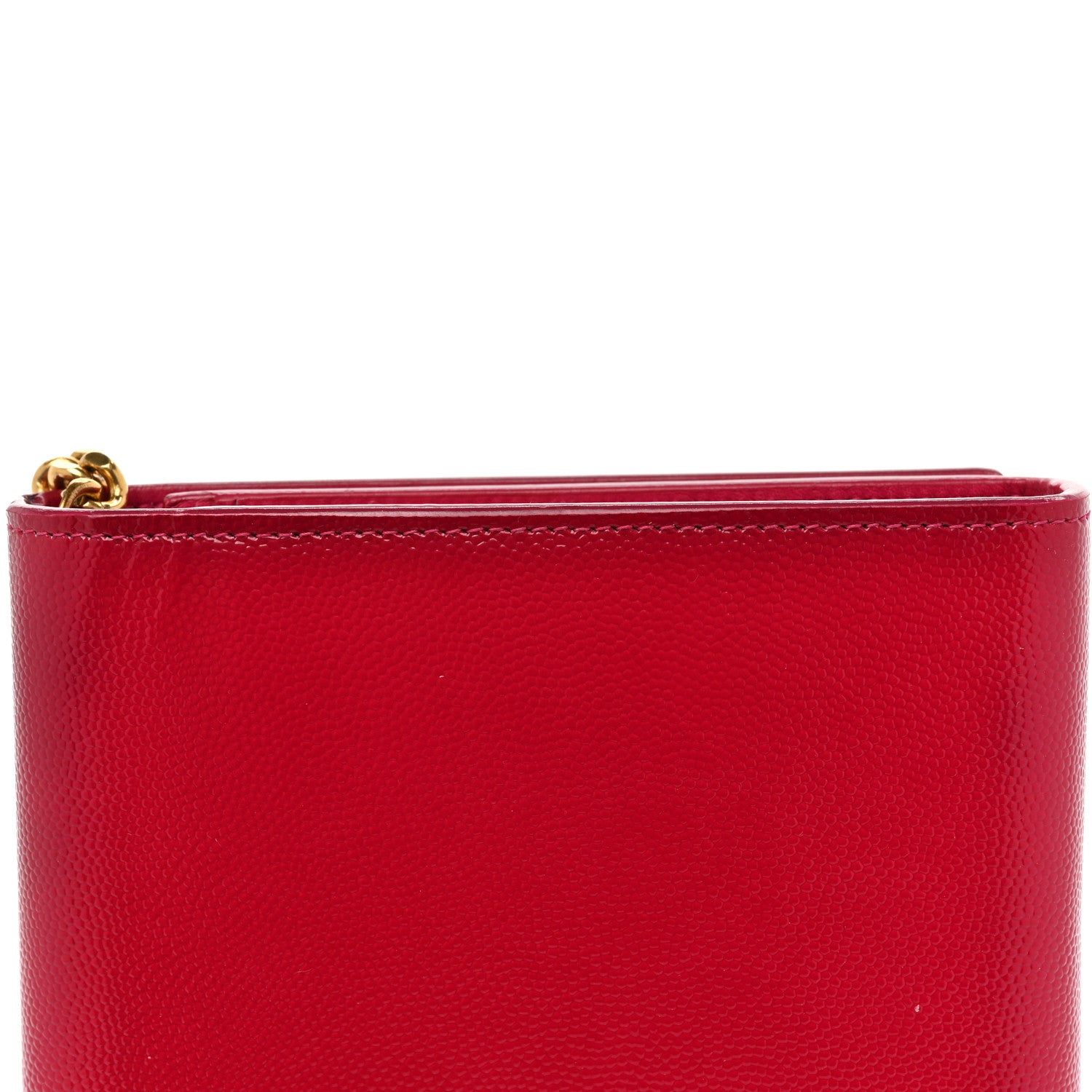 Saint Laurent Grain de Poudre Classic Letters Chain Wallet Fuchsia 20 of 21