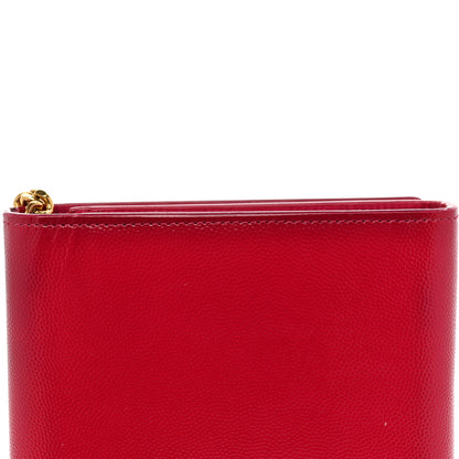 Saint Laurent Grain de Poudre Classic Letters Chain Wallet Fuchsia 20 of 21