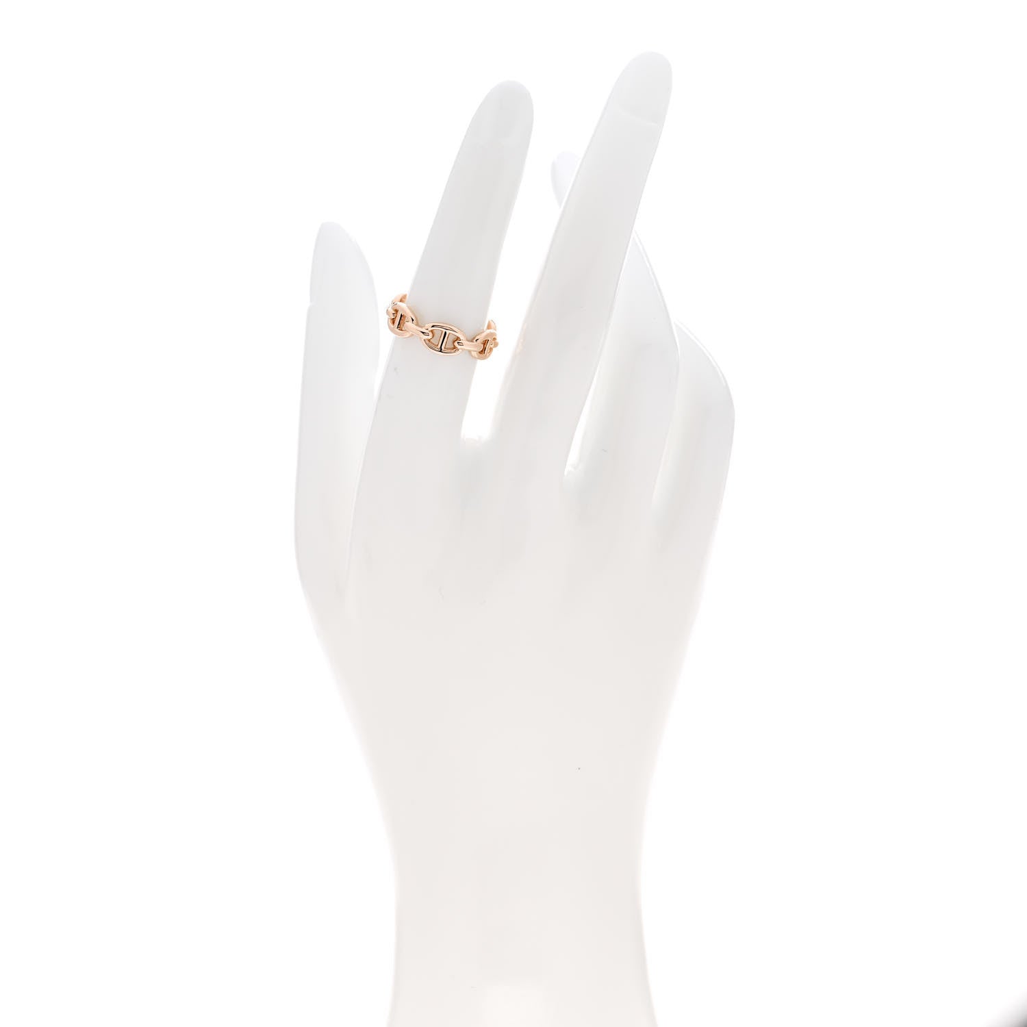 Hermes 18K Rose Gold PM Chaine d'Ancre Enchainee Ring 52 6 2 of 7