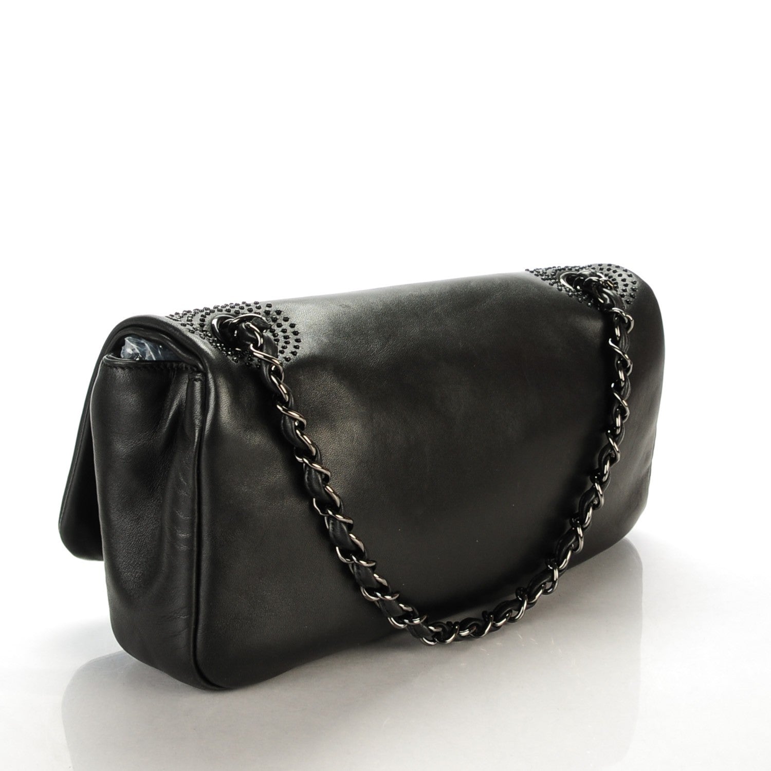 Chanel Lambskin Studded CC East West Flap Black 3 of 7