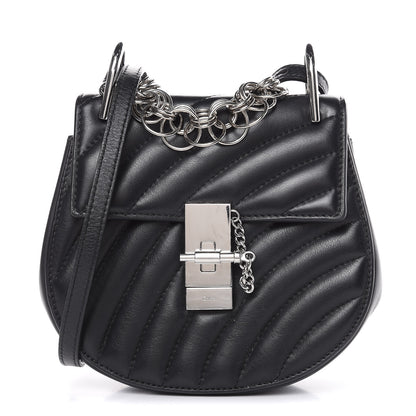 Chloe Calfskin Quilted Mini Drew Bijou Shoulder Bag Black 1 of 15