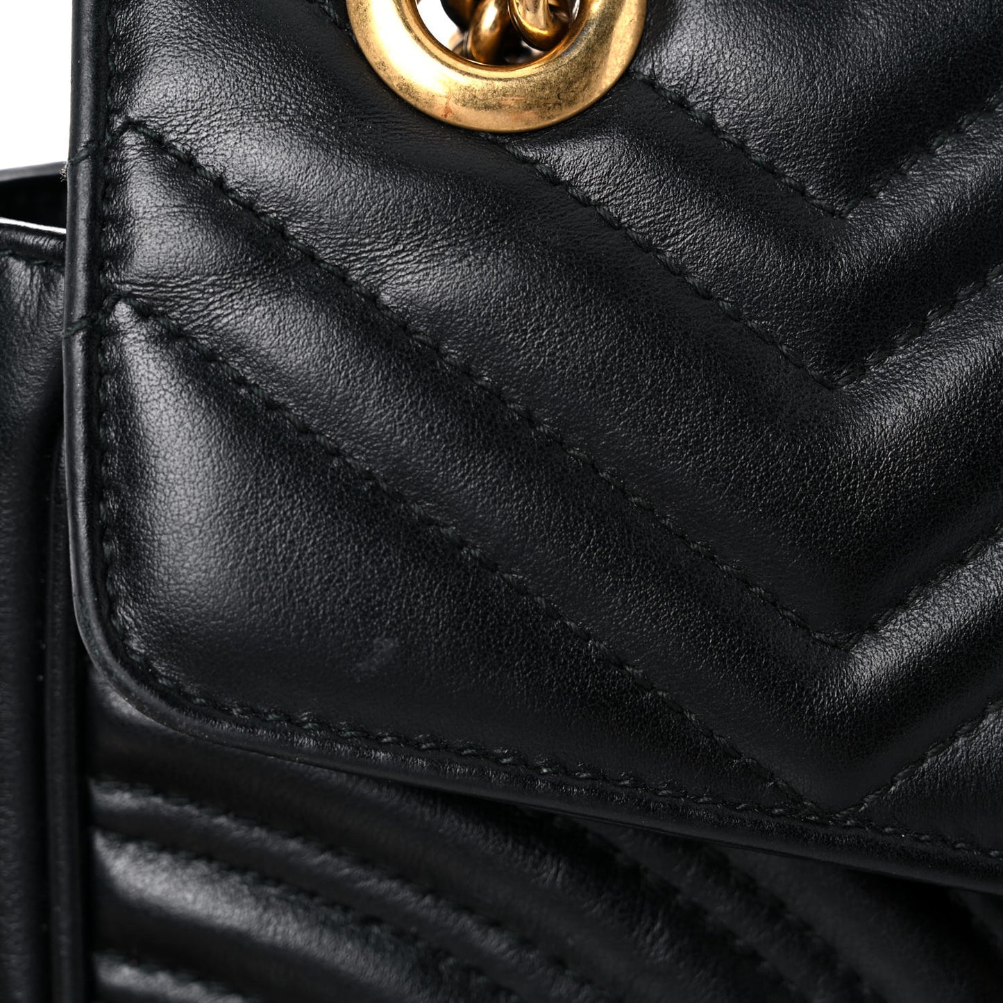 Calfskin Matelasse Small GG Marmont Shoulder Bag Black