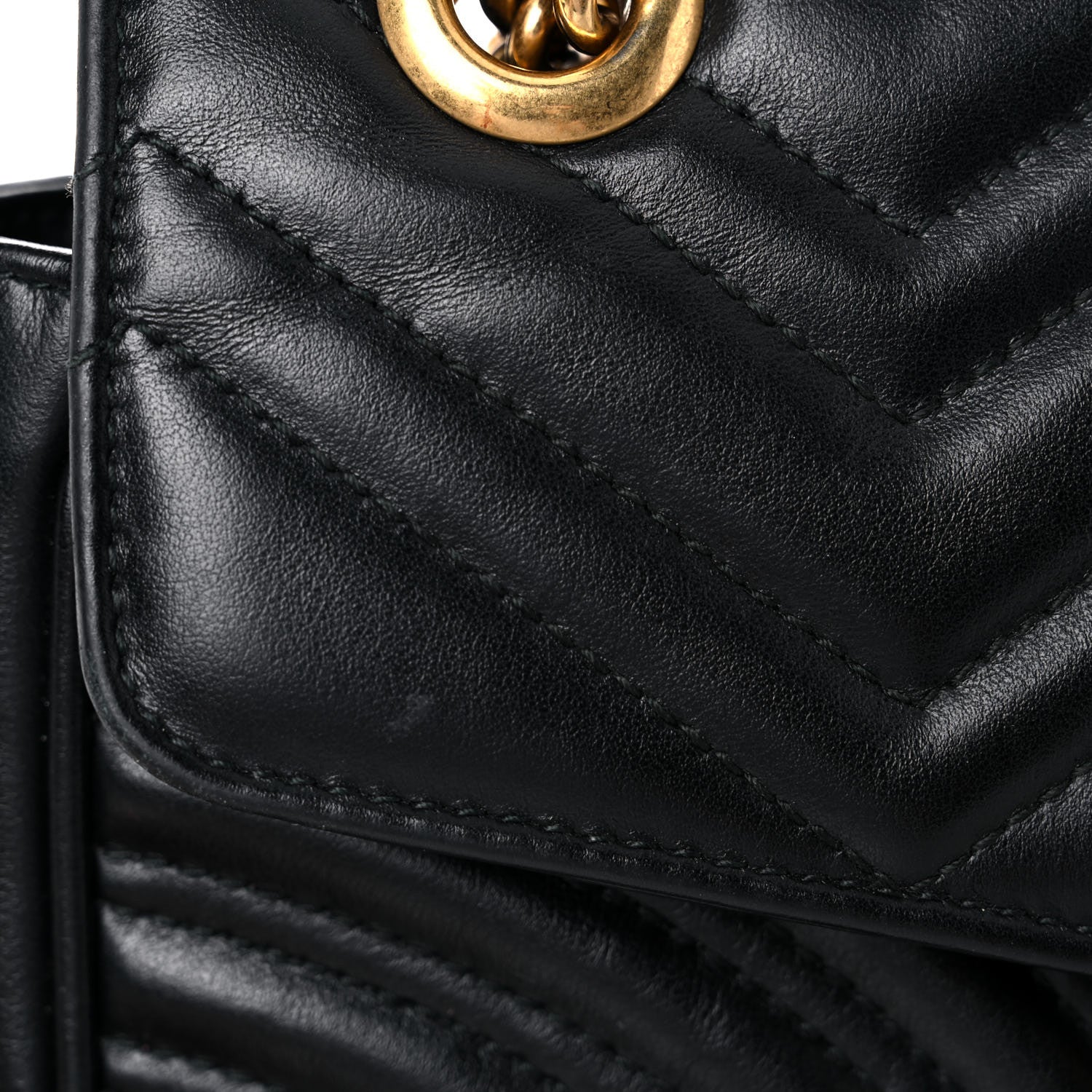 Gucci Calfskin Matelasse Small GG Marmont Shoulder Bag Black 16 of 17