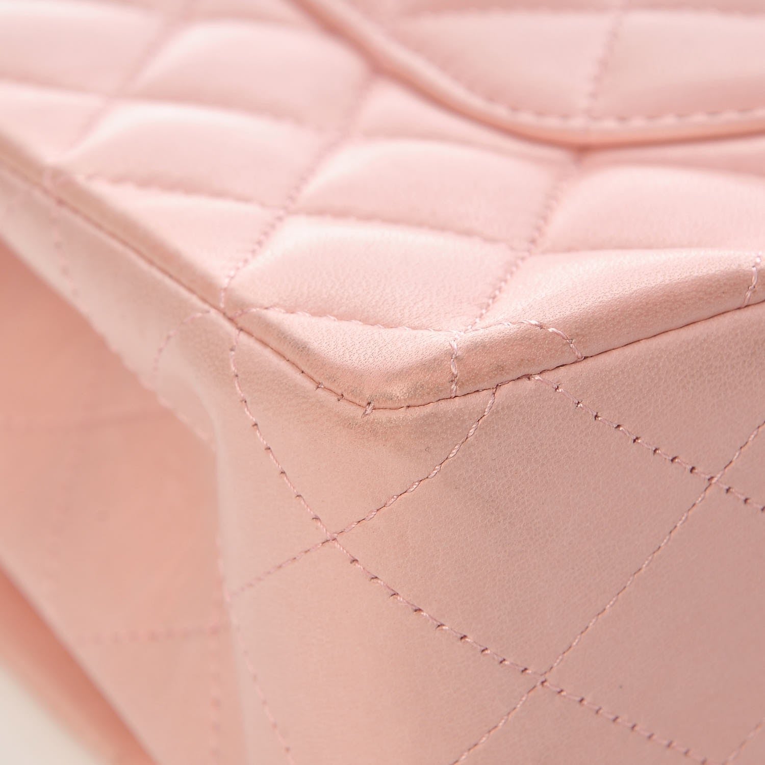 Chanel Lambskin Quilted Medium Double Flap Light Pink 10 of 14