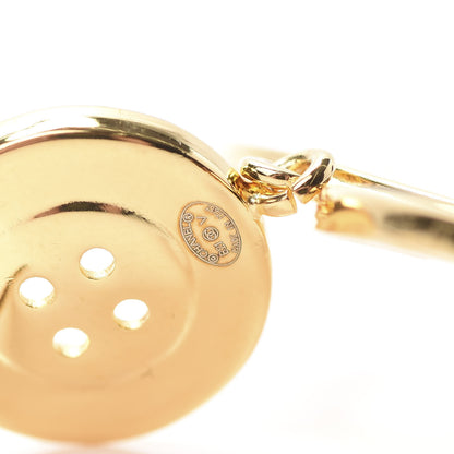 Chanel Metal Large Paris Button Earrings Gold 4 of 5