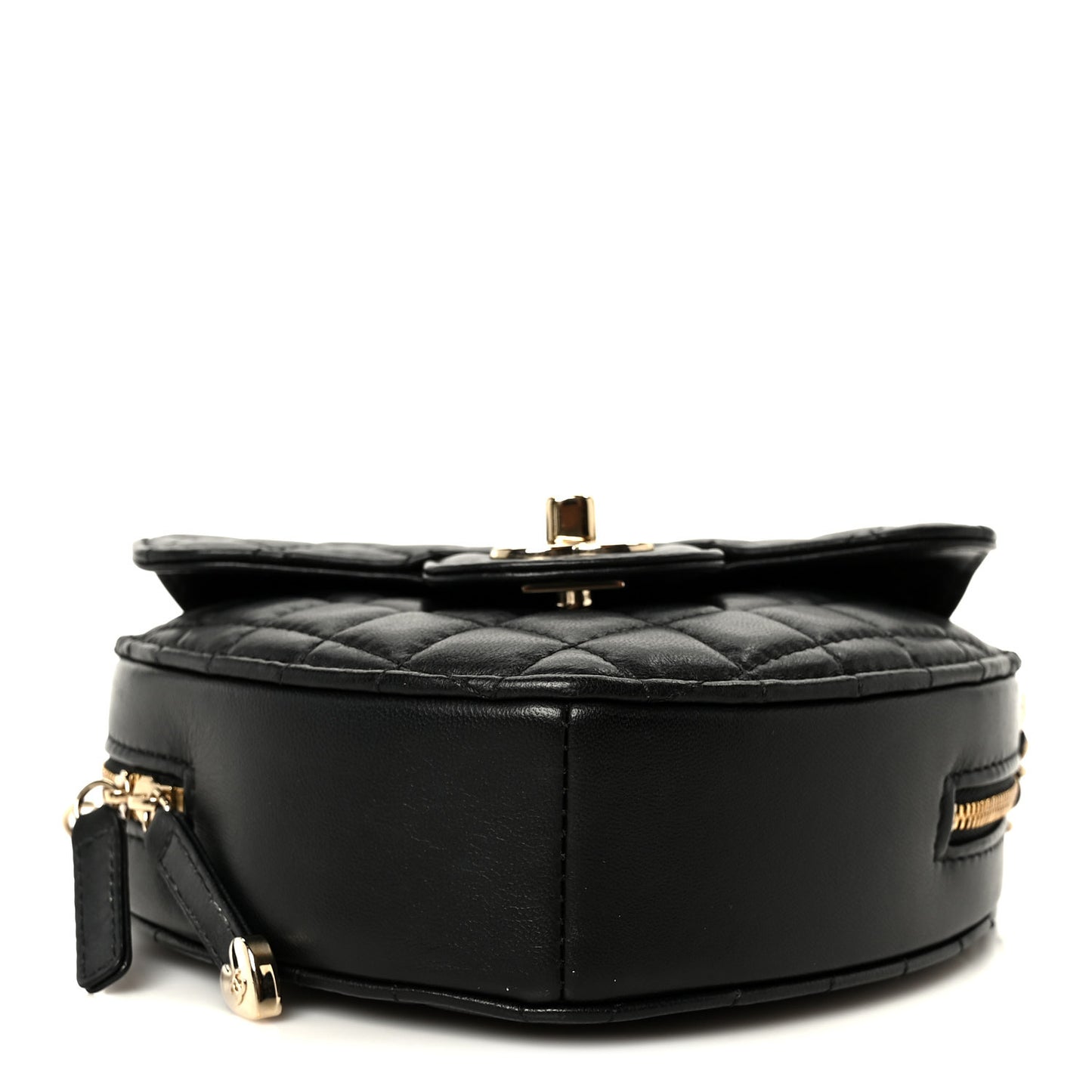 Lambskin Quilted CC In Love Heart Bag Black