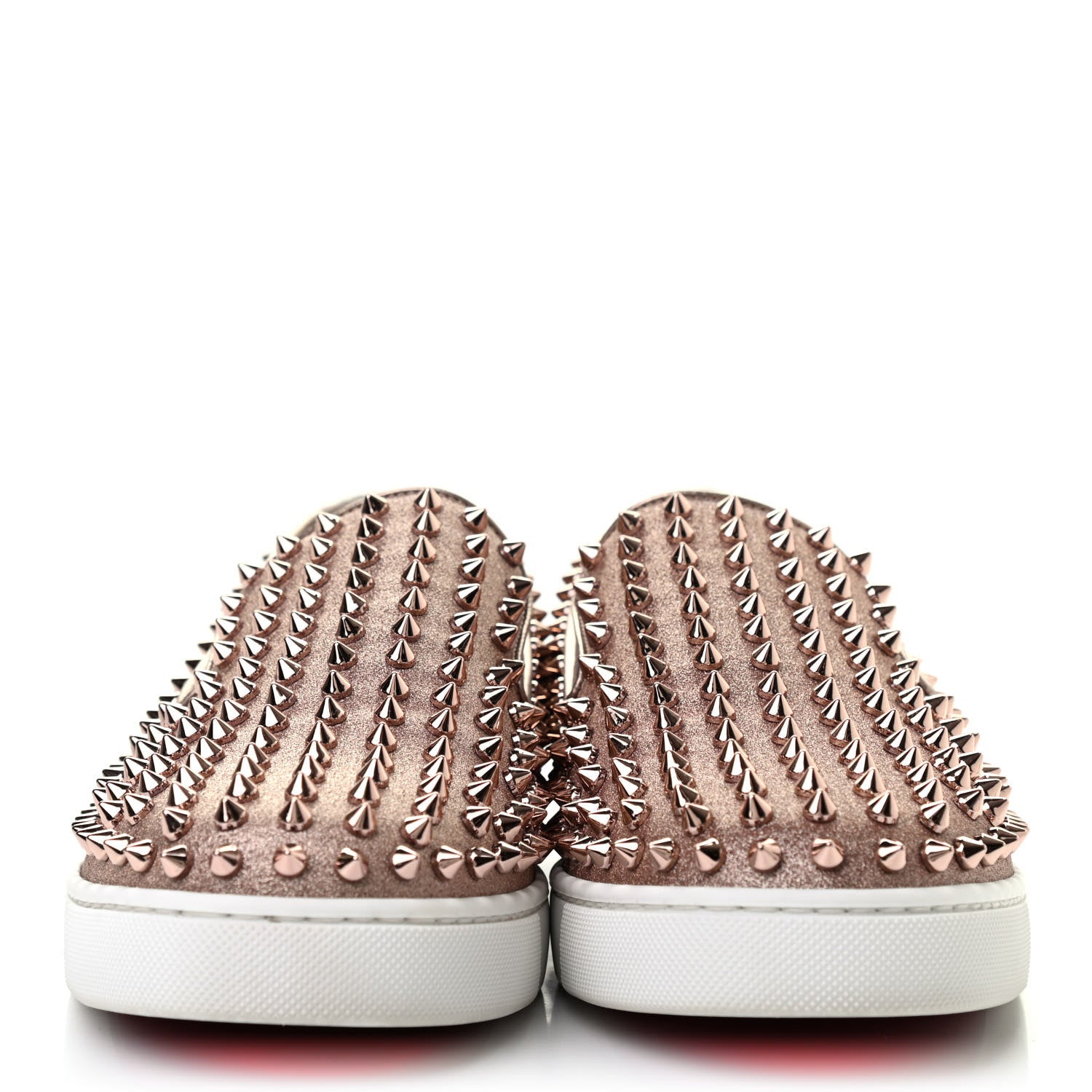 Christian Louboutin Glitter Spikes Womens Roller Boat Flat 41 Bronze 2 of 8
