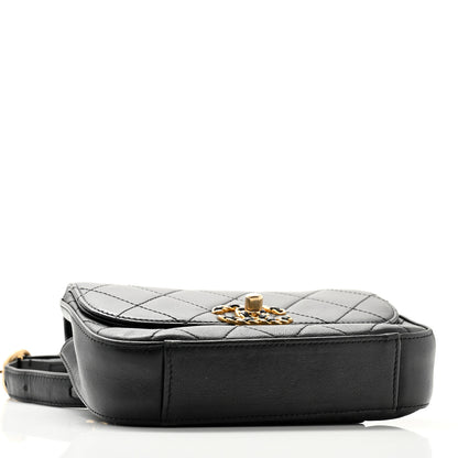 Chanel Lambskin Quilted Chain Infinity Waist Belt Bag Black 3 of 11
