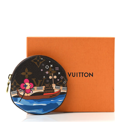 Louis Vuitton Monogram 2019 Christmas Animation Round Coin Purse Blue 8 of 8