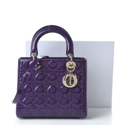 Christian Dior Patent Cannage Medium Lady Dior Purple 11 of 11