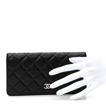 Chanel Lambskin Quilted Yen Wallet Black 2 of 13