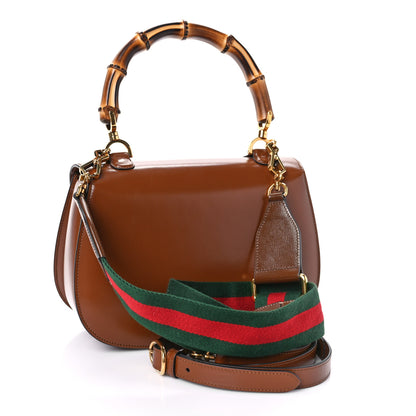 Gucci Boarded Dyana Lux Calfskin Web Medium Bamboo 1947 Top Handle Bag Brown 3 of 8