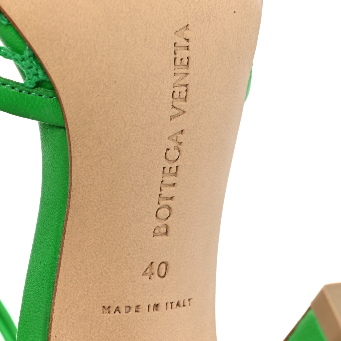 Mesh Nappa Stretch Ankle Tie 90mm Sandals 40 Grass