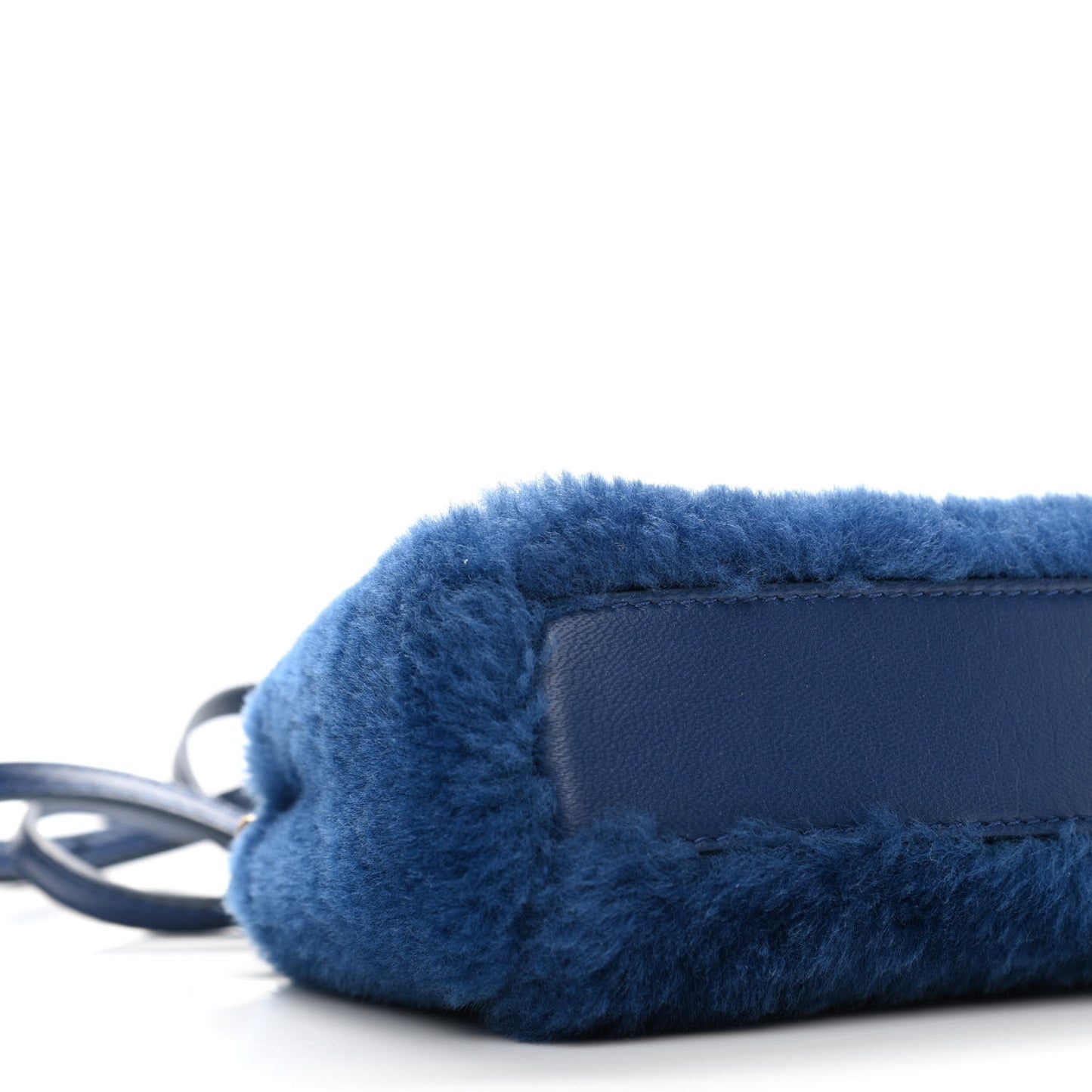 Shearling Shiny Nappa Micro Peekaboo Iconic Satchel Blue