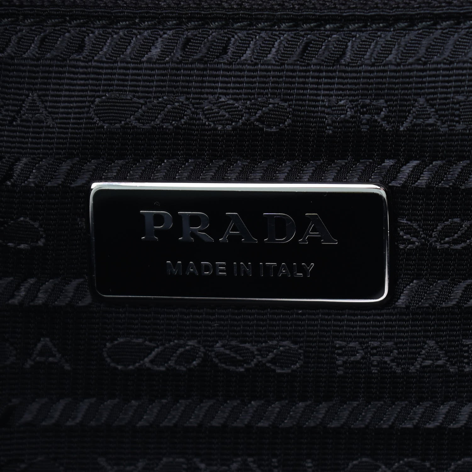 Prada Terry Cloth Tote Bag Black White 6 of 10
