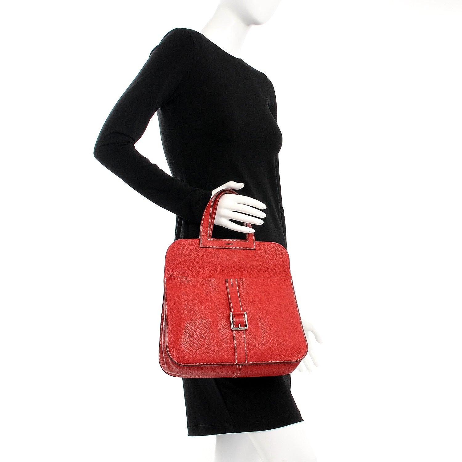 Hermes Taurillon Clemence Halzan 31 Rouge Casaque 3 of 10