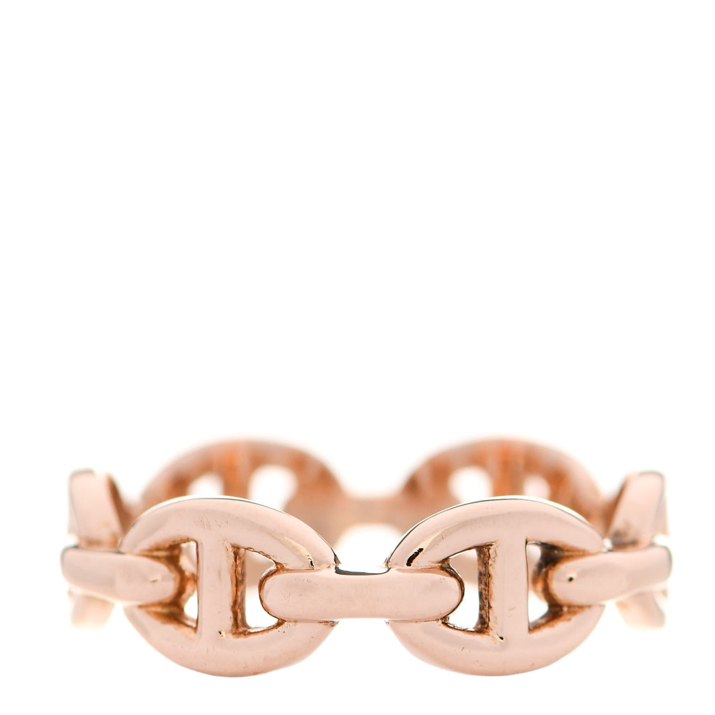 18K Rose Gold PM Chaine D'Ancre Enchainee Ring 54 6.75