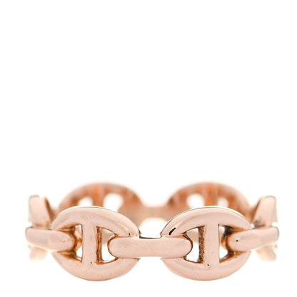 Hermes 18K Rose Gold PM Chaine D'Ancre Enchainee Ring 54 6.75 3 of 5