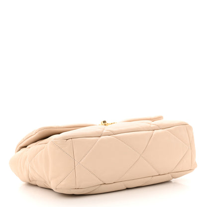 Chanel Goatskin Quilted Large Chanel 19 Flap Beige 4 of 10