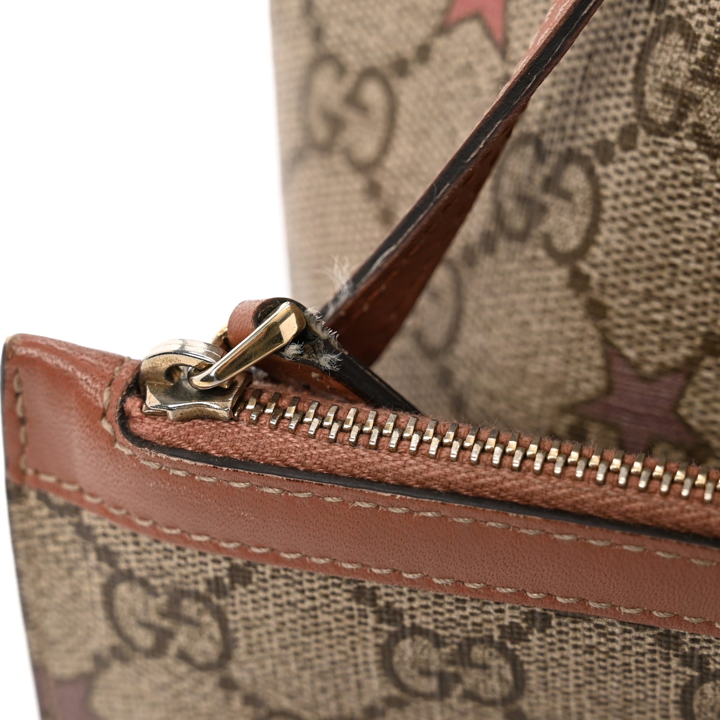 GG Supreme Stars Tote Brown Pink