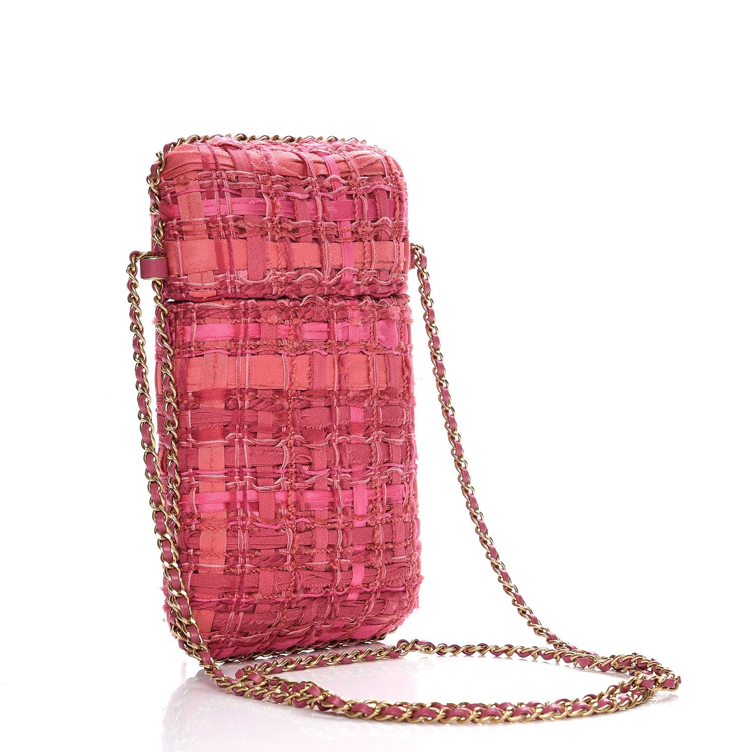 Chanel Tweed Chain Around Phone Holder Pink 4 of 8