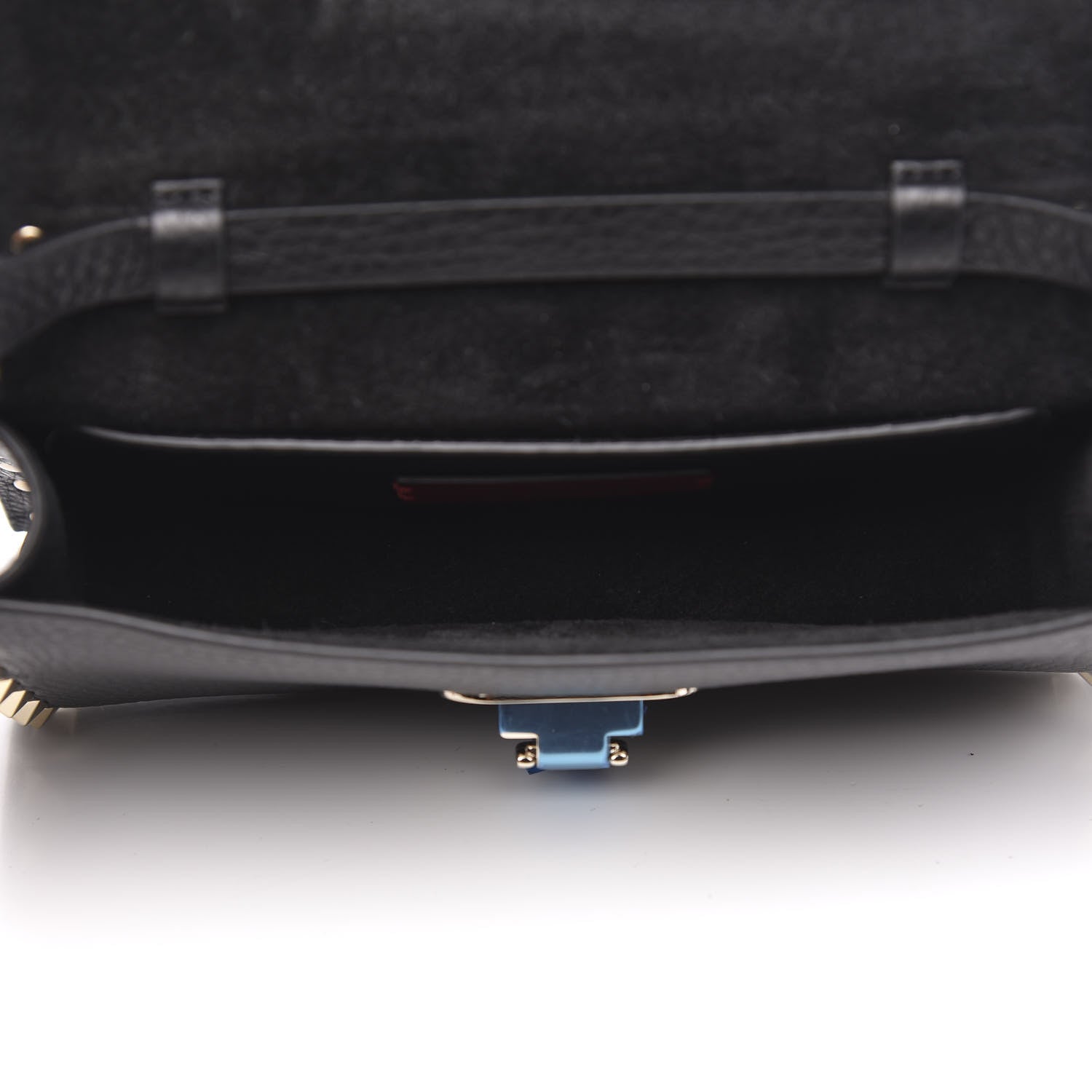 Valentino Garavani Pebbled Calfskin Small Rockstud Overlay Flap Shoulder Bag Black 5 of 9