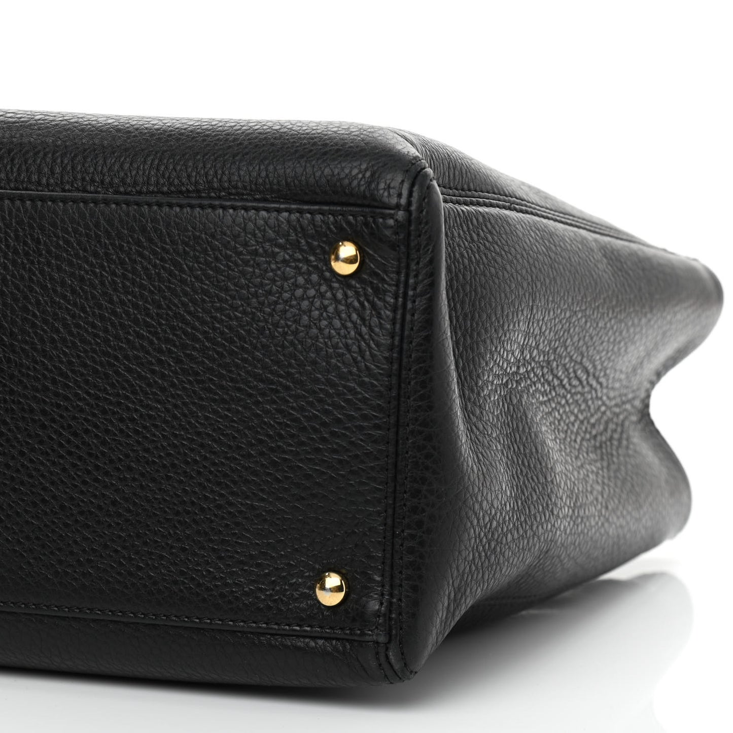 Calfskin Cerf Executive Shopper Tote Black