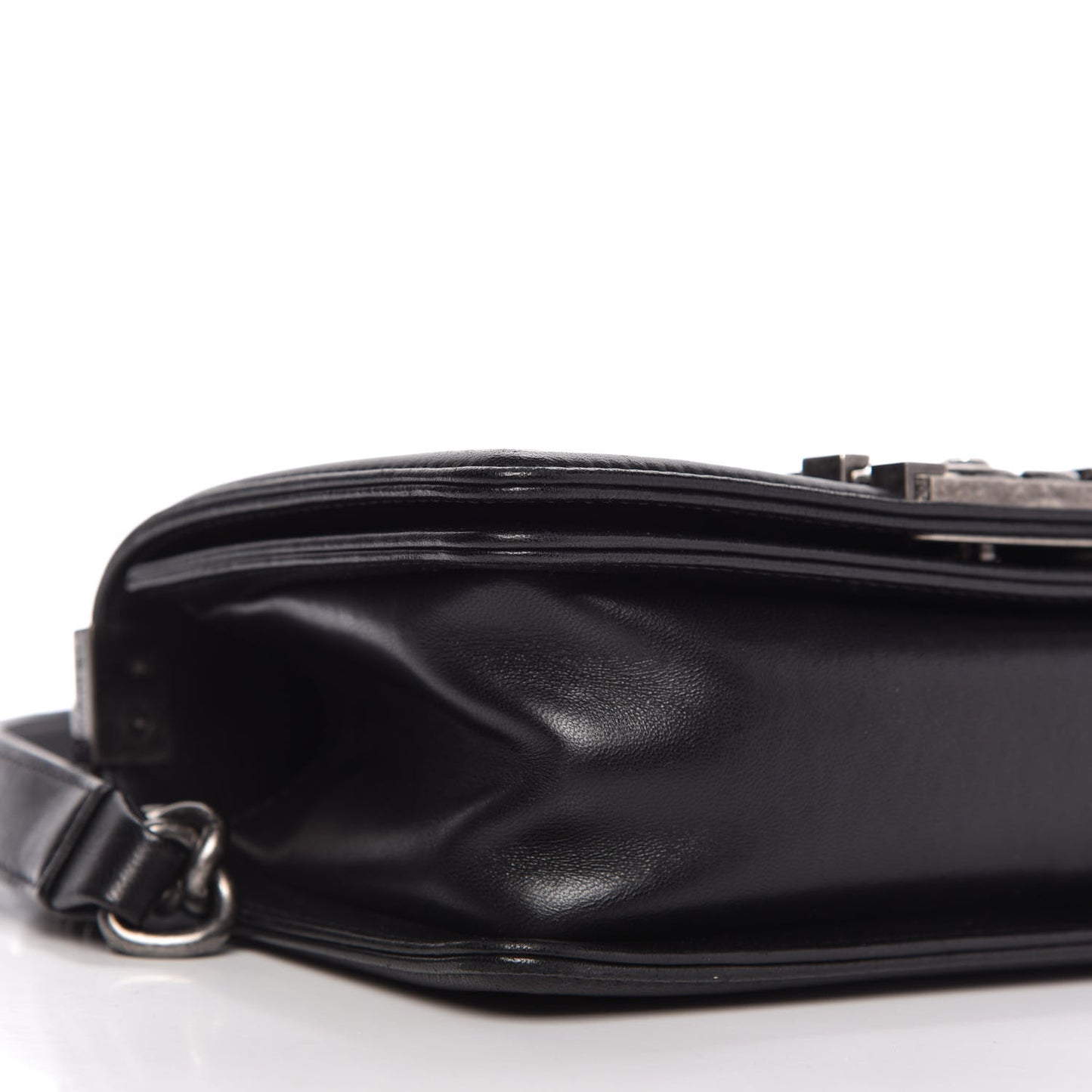 Lambskin Quilted Small Boy Flap Black