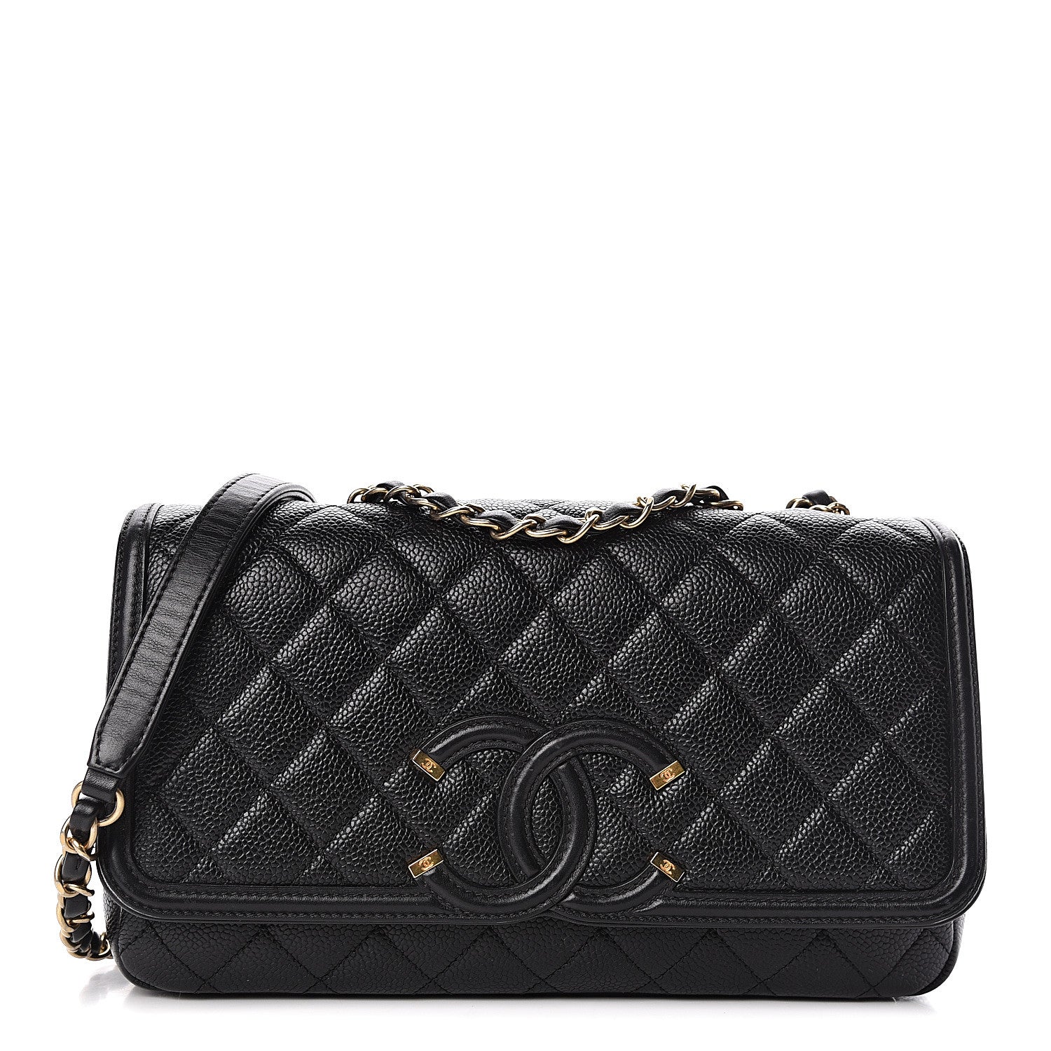Chanel Caviar Quilted Medium CC Filigree Flap Black 1 of 13