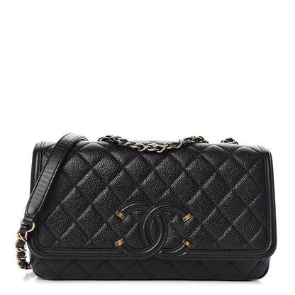 Chanel Caviar Quilted Medium CC Filigree Flap Black 1 of 13