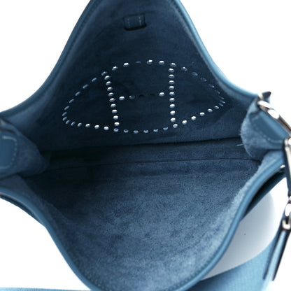 Hermes Taurillon Clemence Evelyne II PM Blue Jean 5 of 10