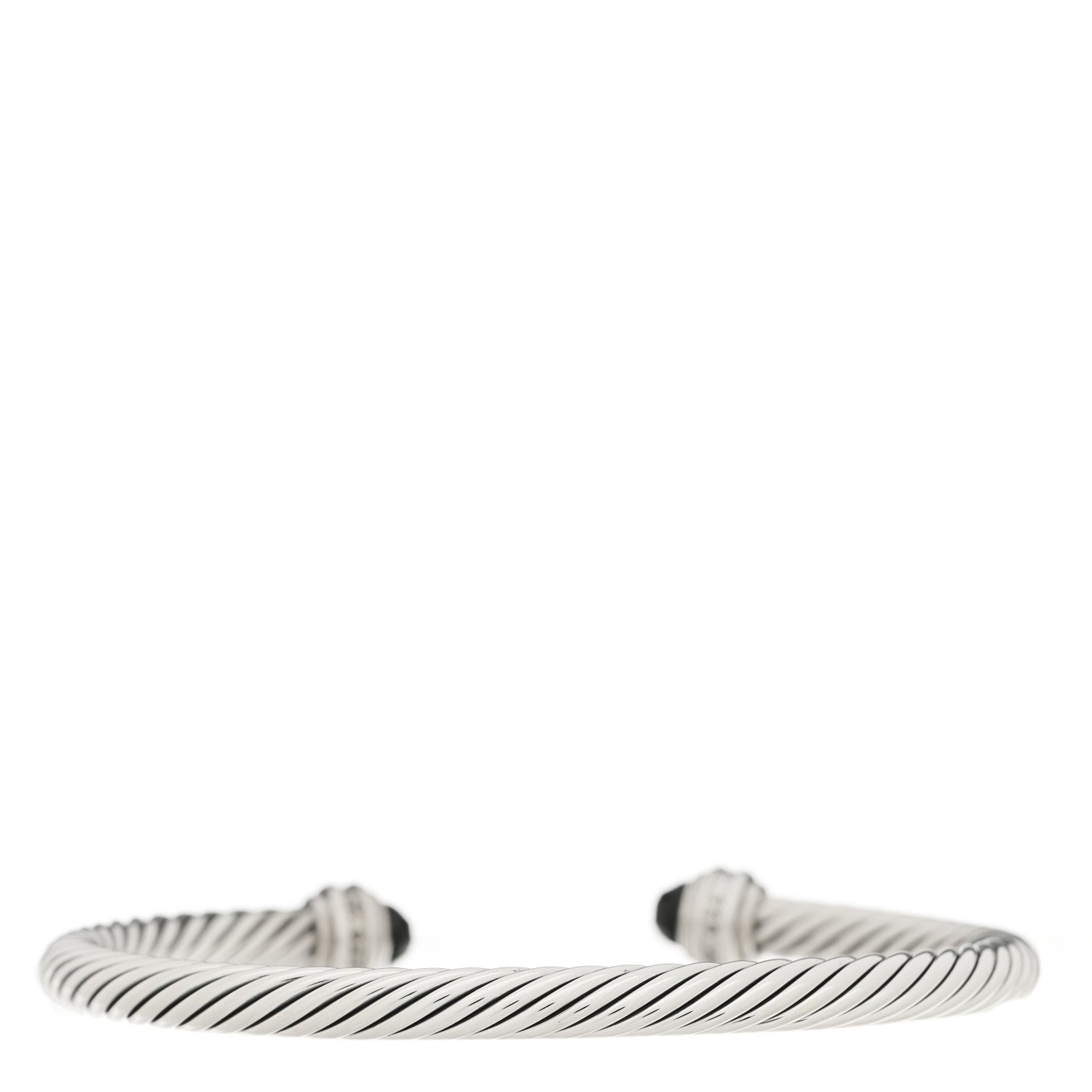 David Yurman Sterling Silver Diamond Black Onyx 5mm Cable Classics Princess Bracelet 2 of 3